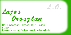 lajos oroszlan business card